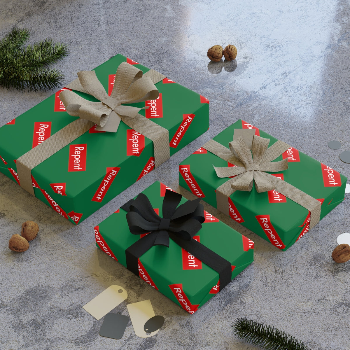 Repent Christmas Gift Wrapping Paper