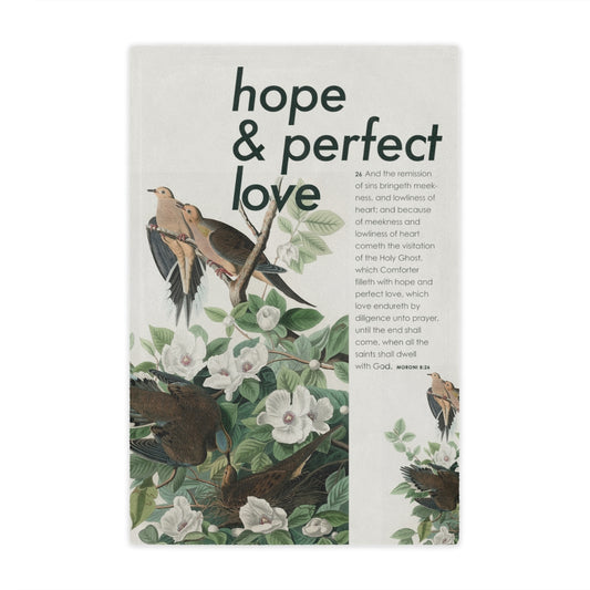 Baptism Blanket - Holy Ghost Throw Blanket with Doves and Scripture about the Comforter
