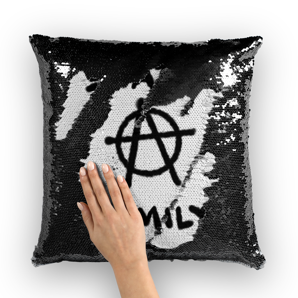 Start A Family - Sequin Cushion Throw Pillow