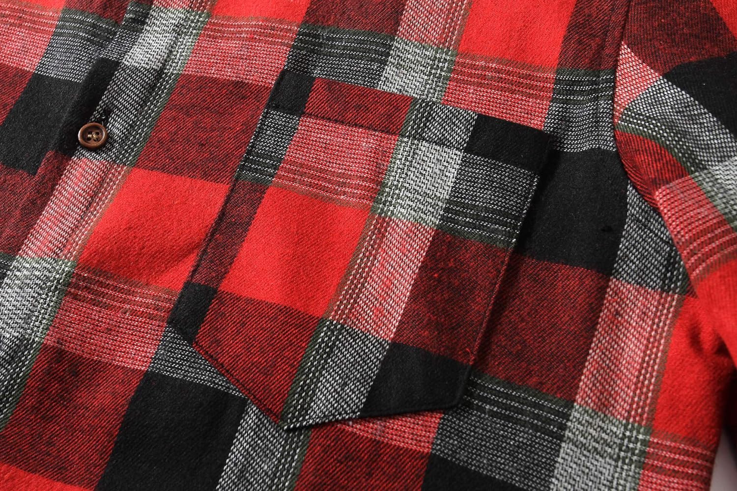 Men's Flannel Long Sleeve Button Down Plaid Shirt