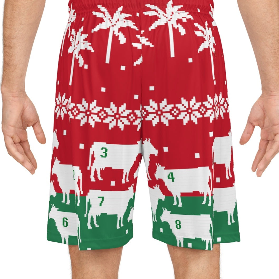 Mahana Ugly Christmas Shorts - 8 Cow Pajama Bottoms