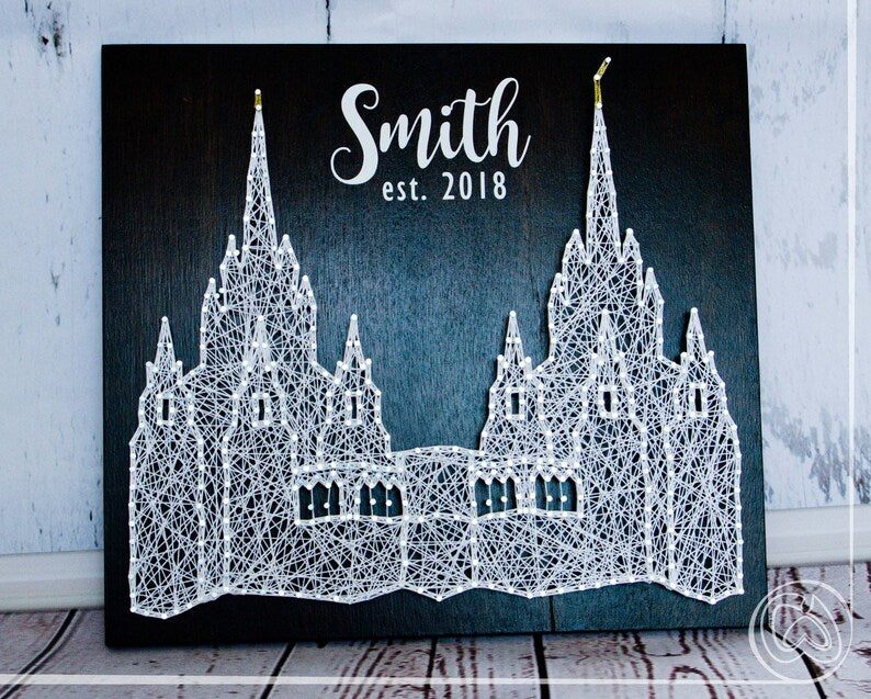Bentonville, Arkansas LDS Temple | String Art Template | LDS String Art Pattern | Young Women Temple Craft | DIY Wedding Gift