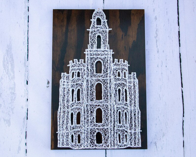 Bentonville, Arkansas LDS Temple | String Art Template | LDS String Art Pattern | Young Women Temple Craft | DIY Wedding Gift