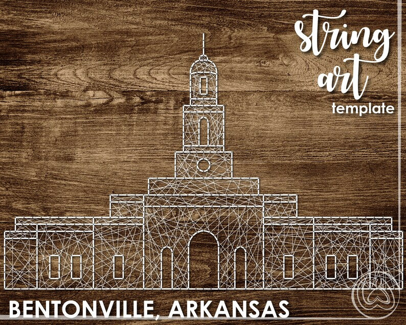 Bentonville, Arkansas LDS Temple | String Art Template | LDS String Art Pattern | Young Women Temple Craft | DIY Wedding Gift