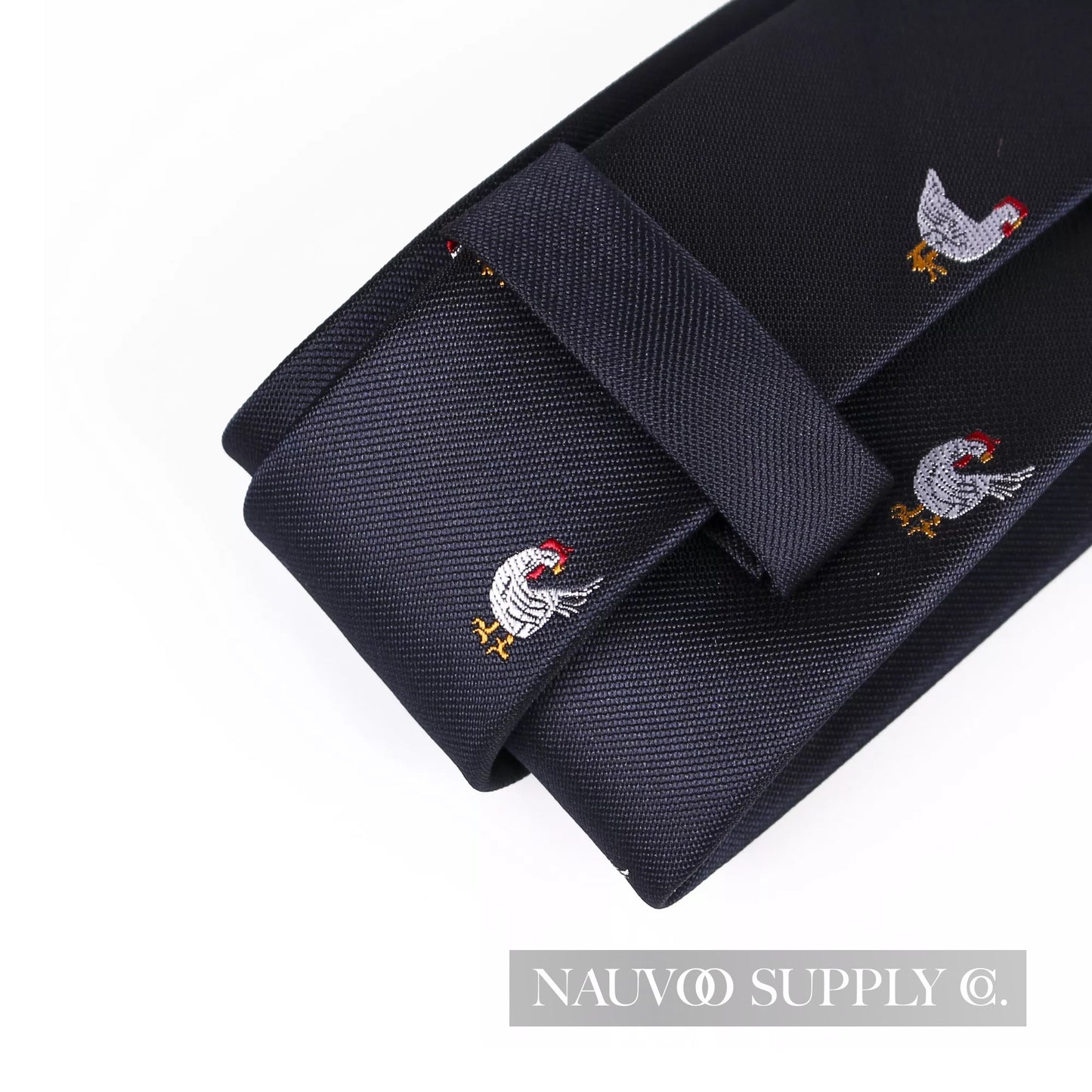 Slim Necktie With Chicken Pattern