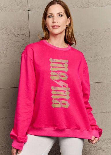 Mom Sweatshirt – Metal "Mama" Crewneck Pullover