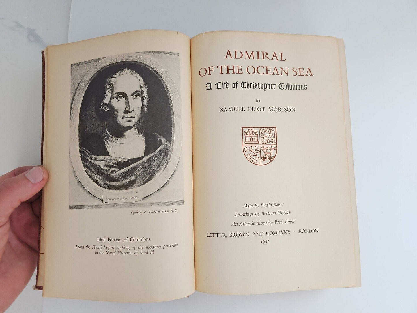 Admiral of the Ocean Sea by Samuel Eliot Morison. Hardcover First Edition 1942