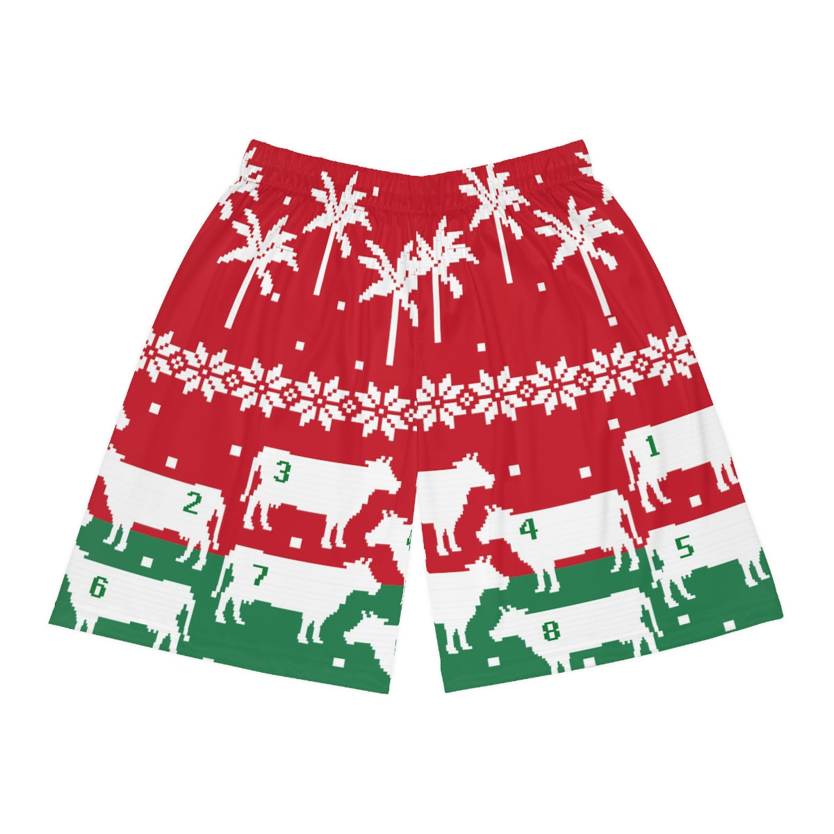 Mahana Ugly Christmas Shorts - 8 Cow Pajama Bottoms