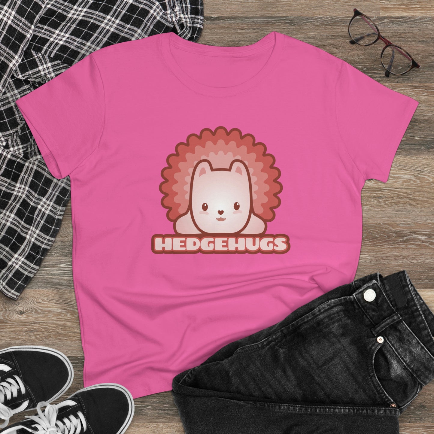 Women's Cute Hedgehog T-shirt Bible Quote in Kawaii Style