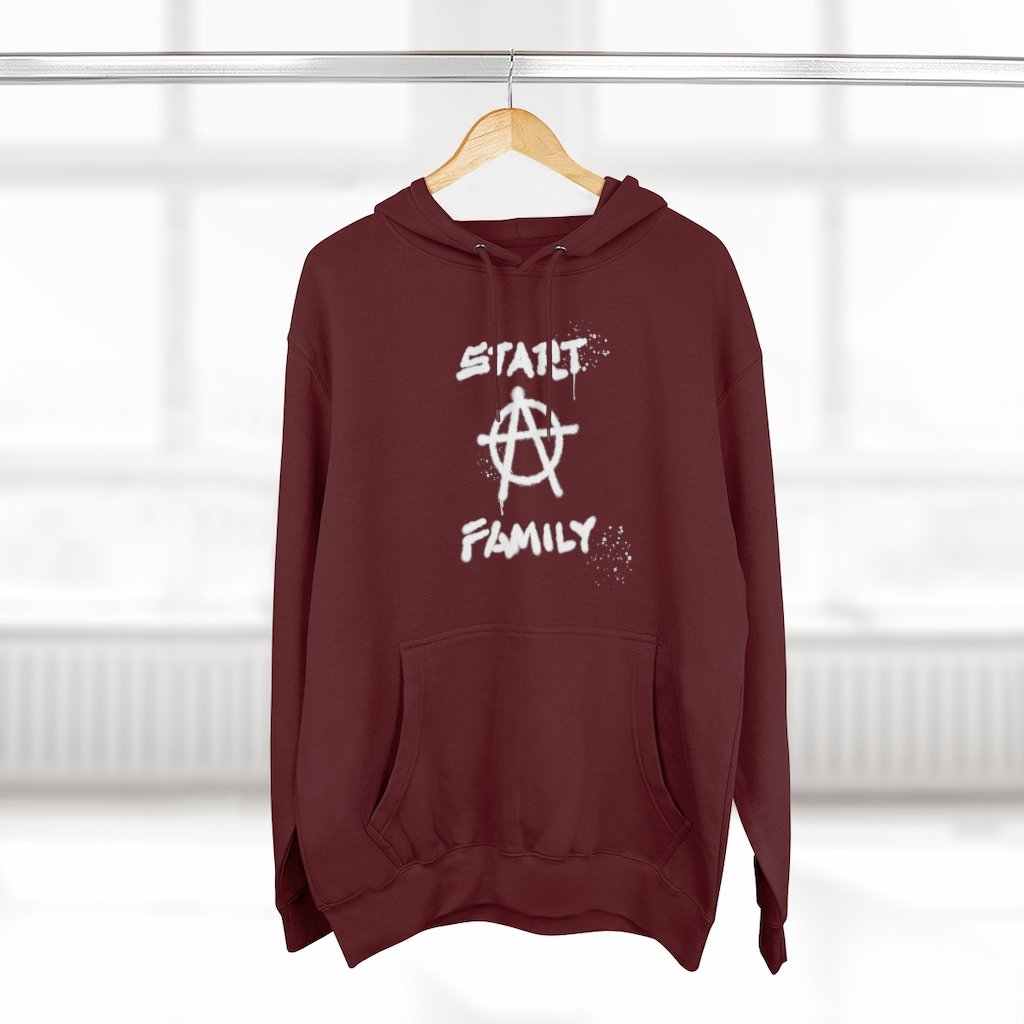 Start A Family - Warm Hoodie with Anarchy Symbol for Rebel Dads - Cotton Blend Hooded Sweatshirt