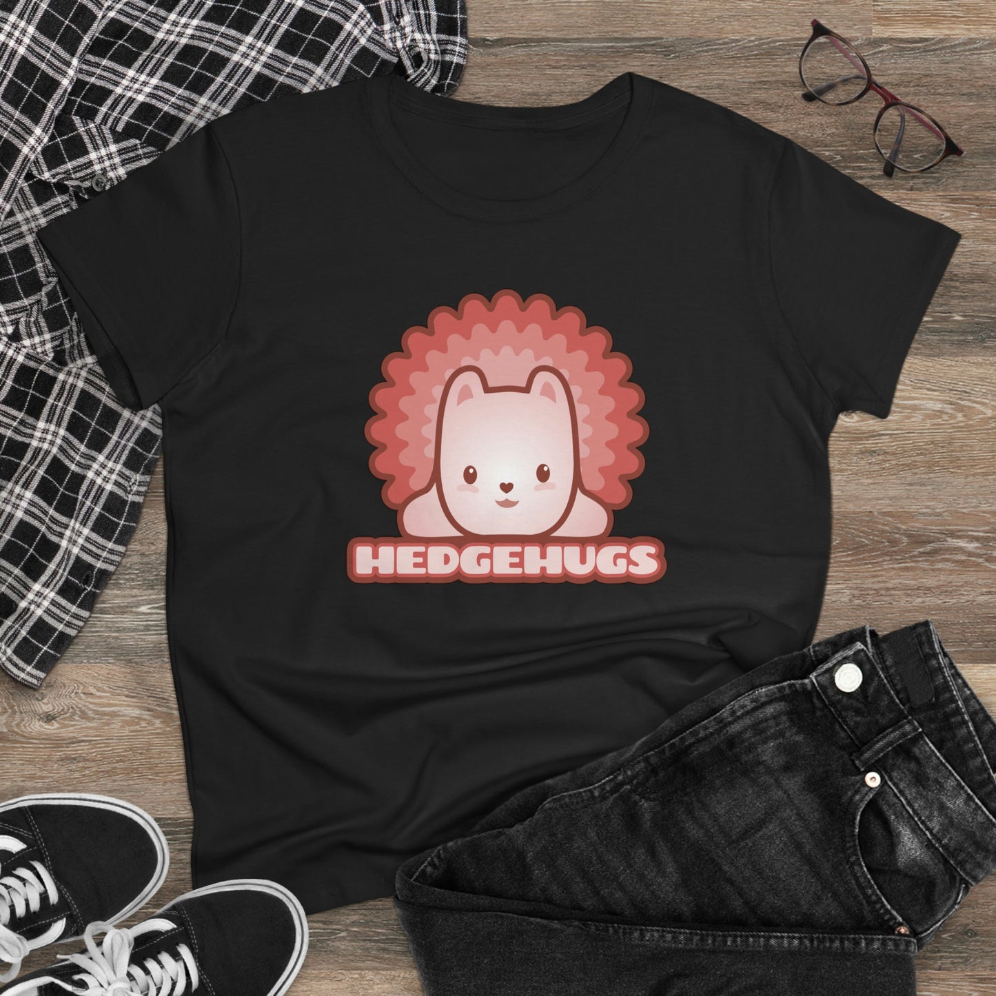 Women's Cute Hedgehog T-shirt Bible Quote in Kawaii Style