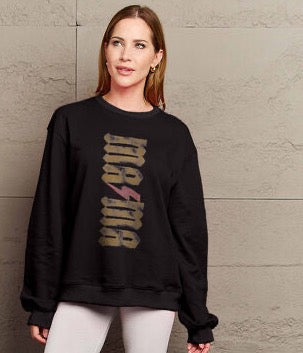 Mom Sweatshirt – Metal "Mama" Crewneck Pullover