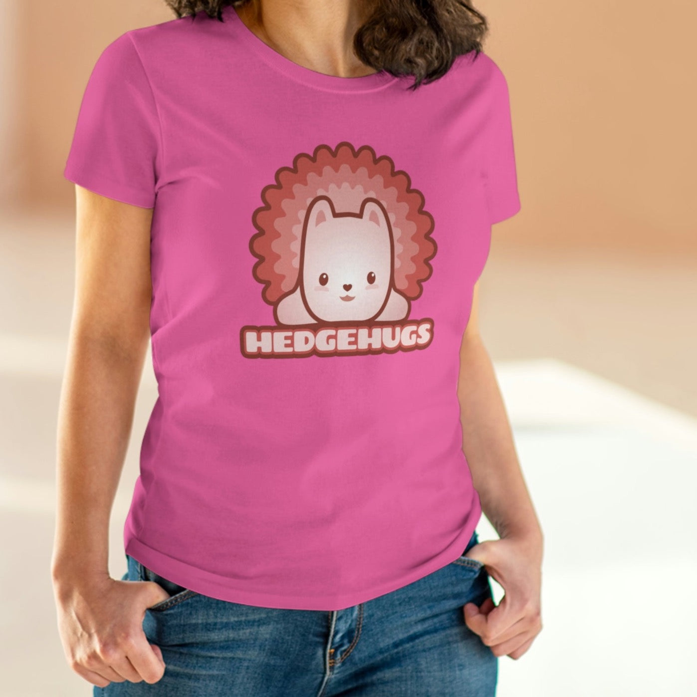 Women's Cute Hedgehog T-shirt Bible Quote in Kawaii Style