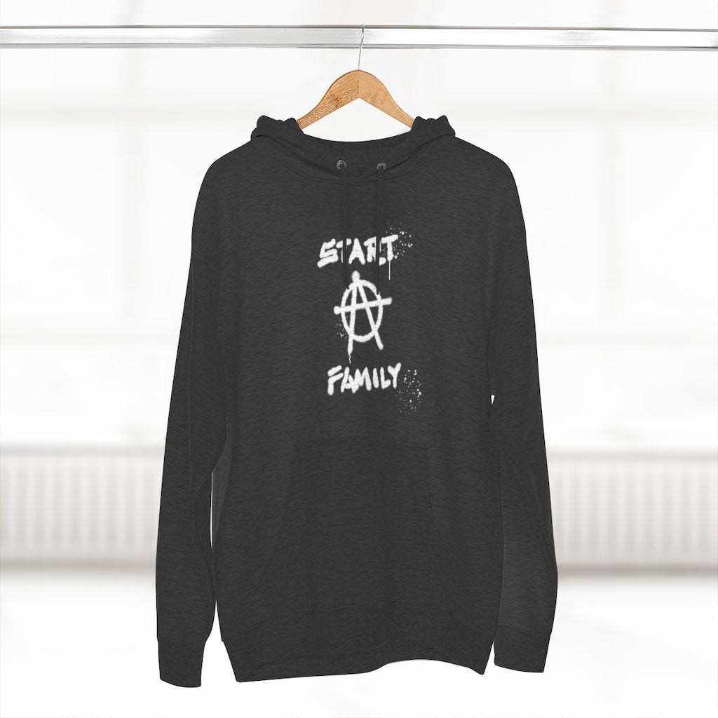 Start A Family - Warm Hoodie with Anarchy Symbol for Rebel Dads - Cotton Blend Hooded Sweatshirt