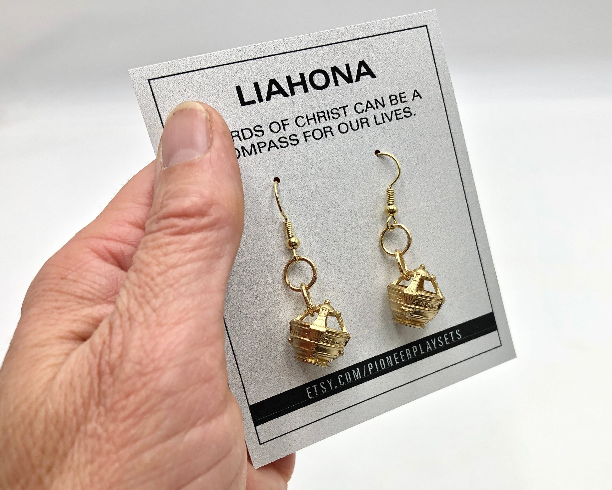 Liahona Earrings, LDS Gift for Mom, Christian Earrings, Statement Earrings, Liahona Dangle Earrings Book of Mormon Story Gift Baptism Gift