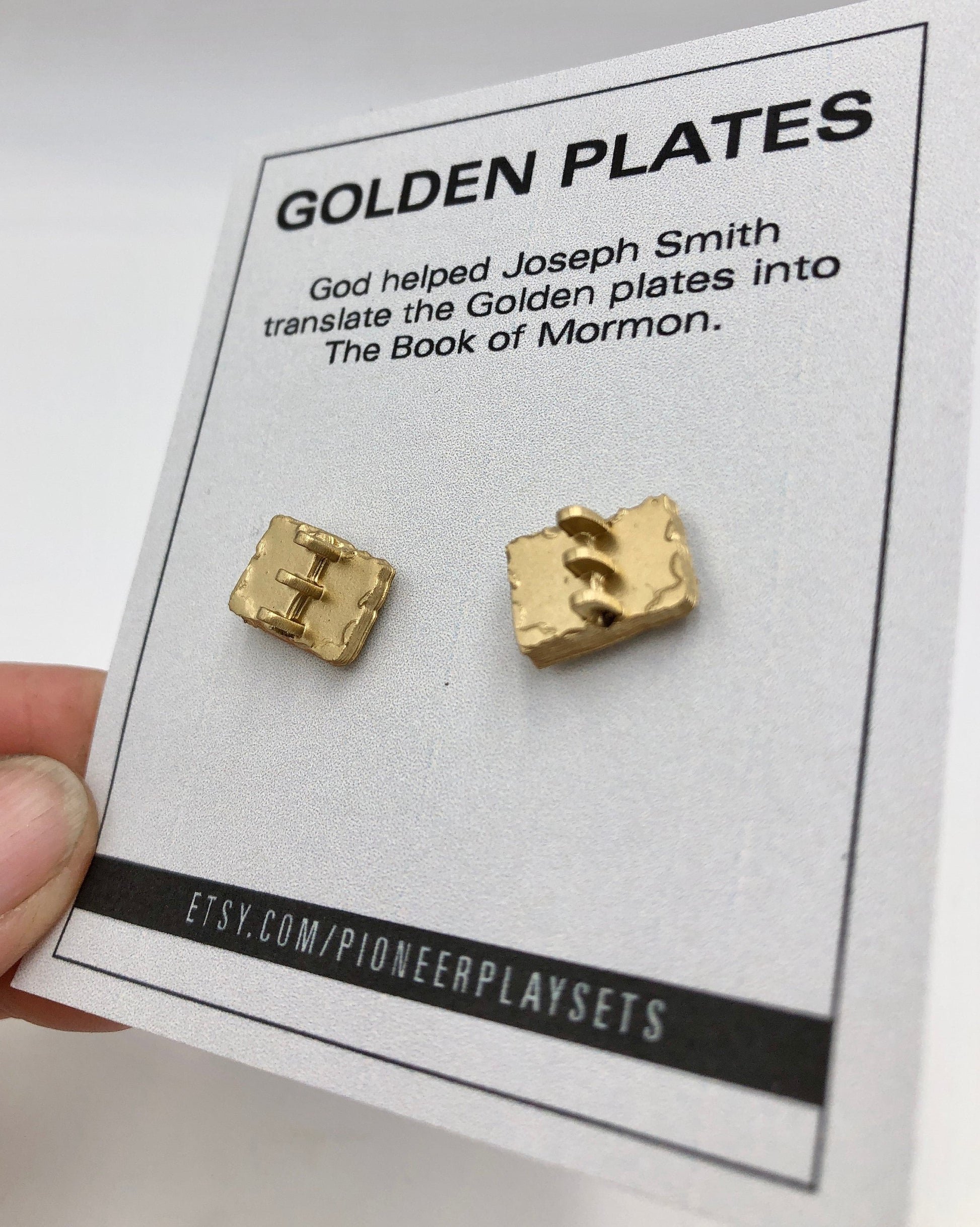 Gold Plates Earrings, LDS Gift for Mom LDS Baptism Gift Earrings Gold Plates Stud Earrings Book of Mormon Gift Baptism Gift Seminary Teacher