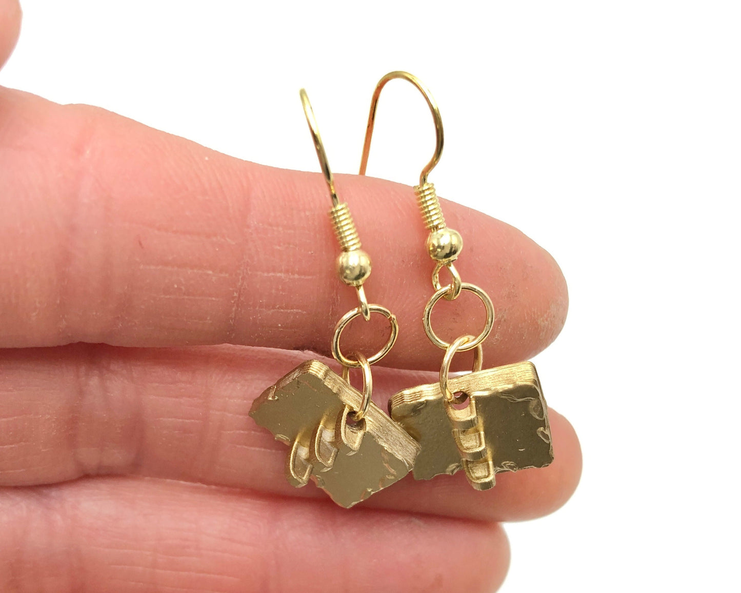 Gold Plates Earrings, LDS Gift for Mom, Christian Earrings, Statement Earrings, Golden Plates Dangle Earrings Seminary Teacher Gift Baptism