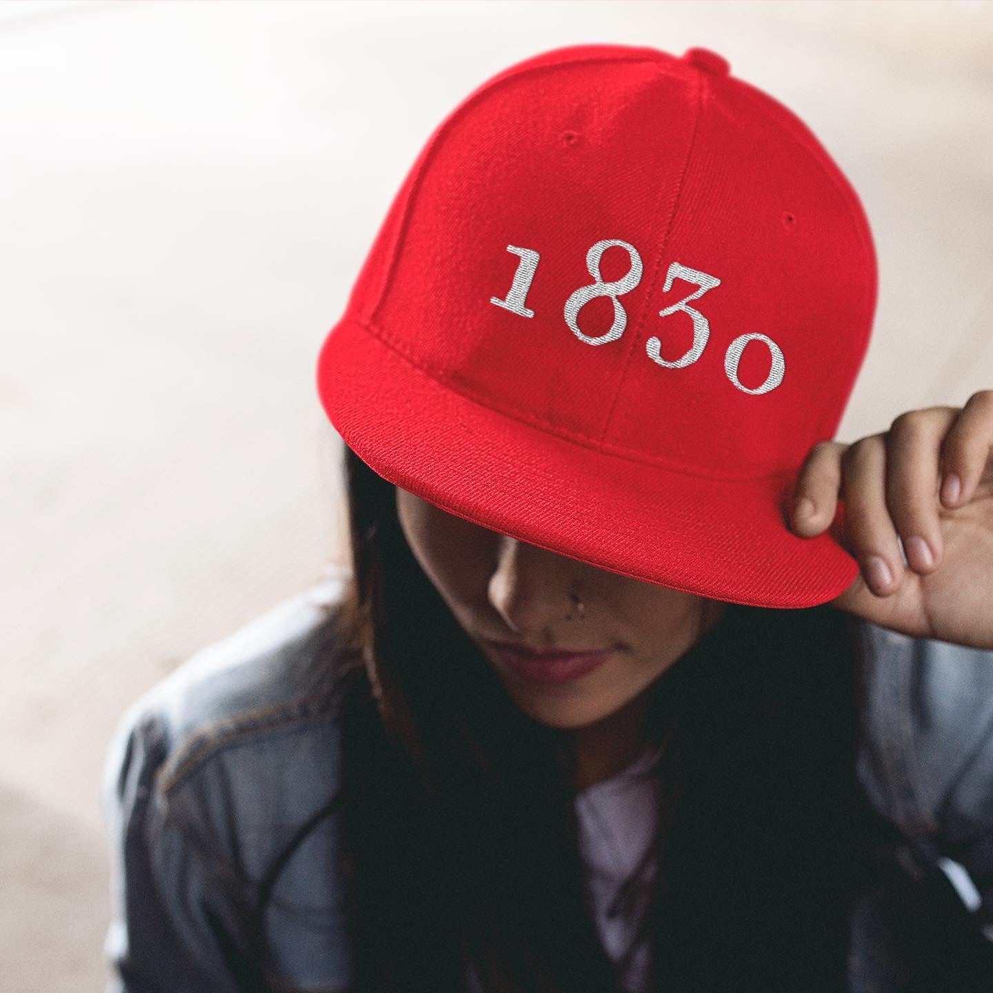 Red 1830 embroidered hat LDS Church restoration