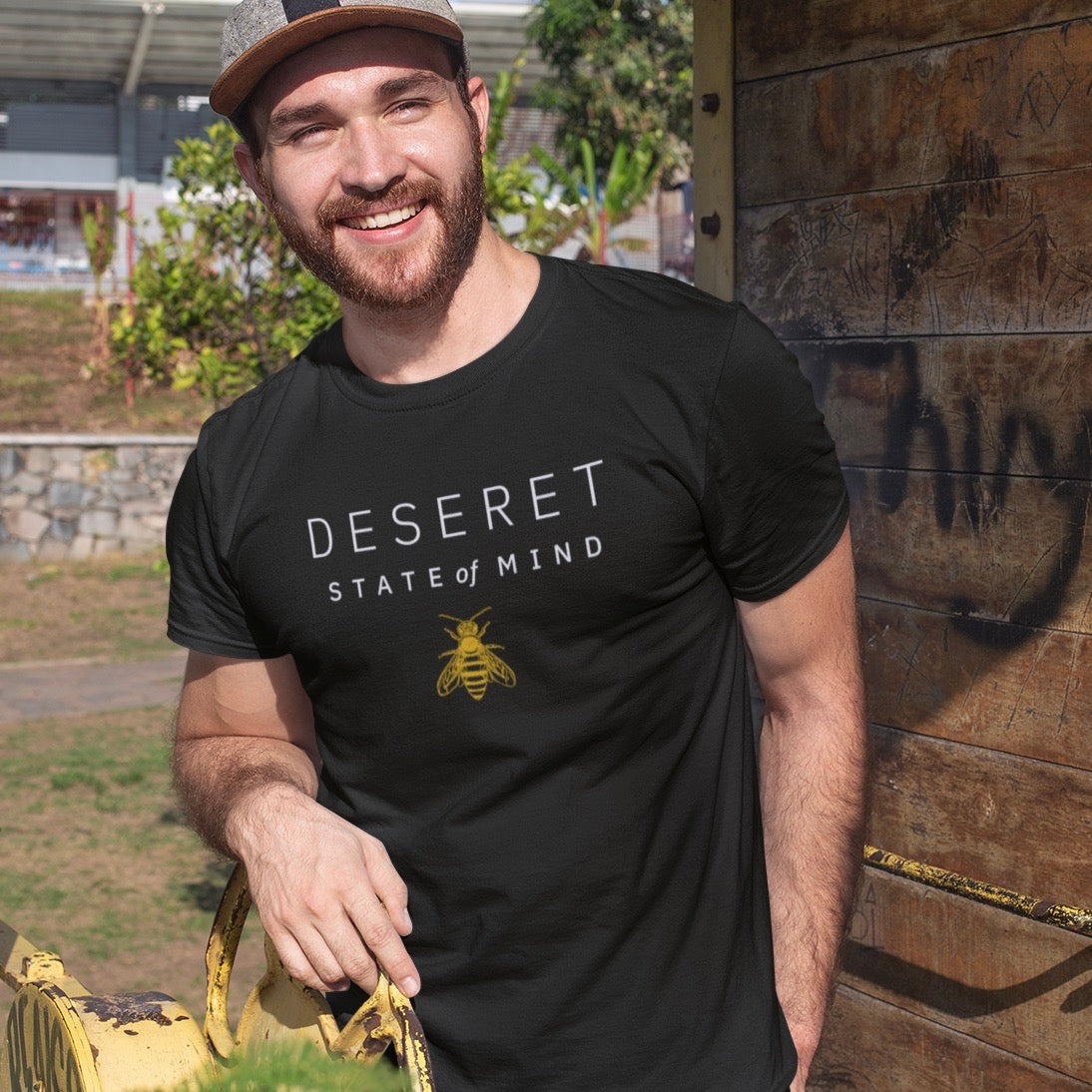 Deseret State of Mind Shirt - Mens Short Sleeve T-shirt in Black and Yellow