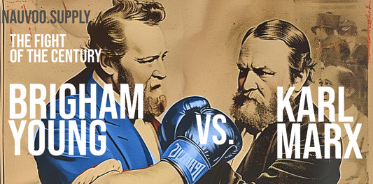 Brigham Young versus Karl Marx boxing fight poster