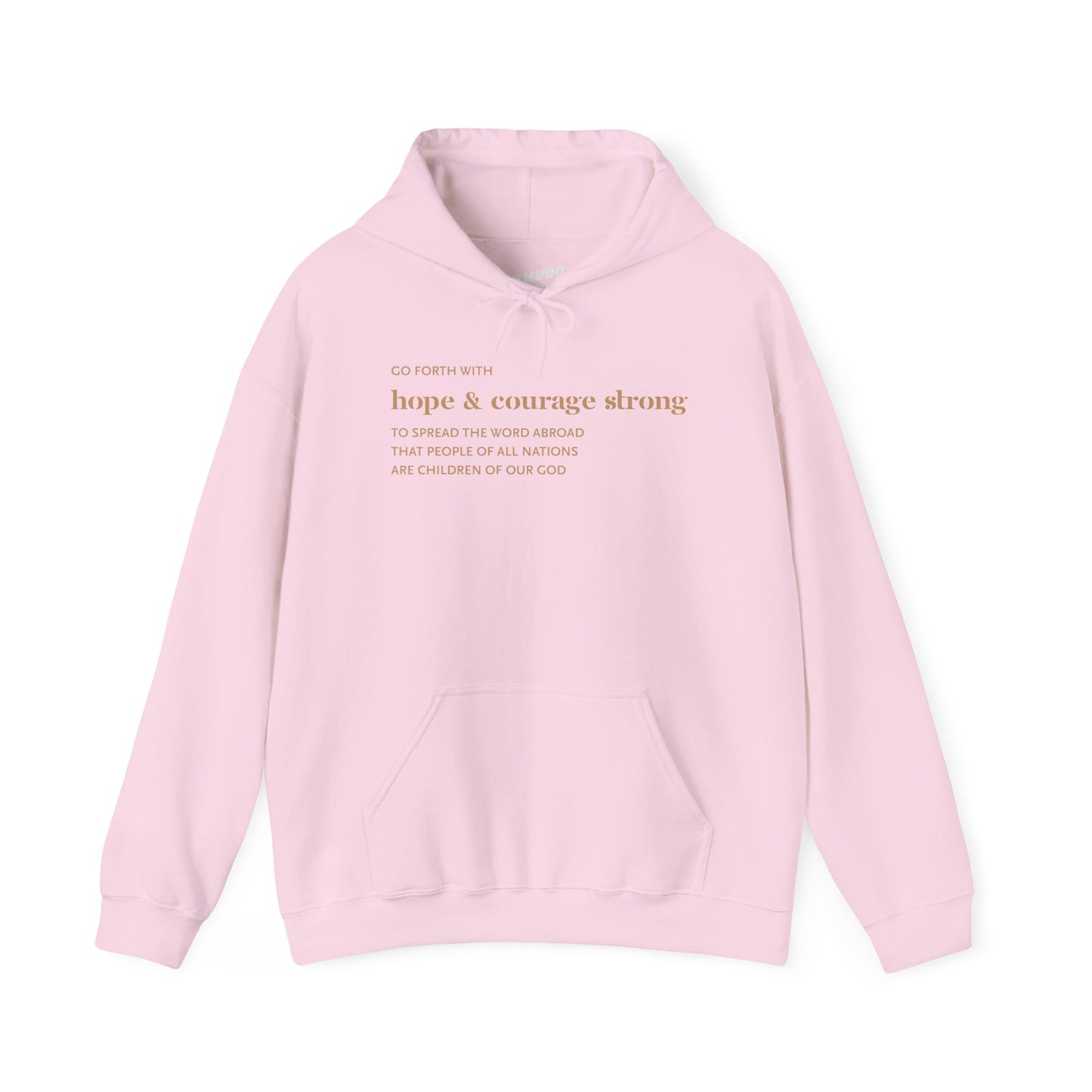 Hope & Courage Strong Hoodie — Inspirational Minimalist White Pullover