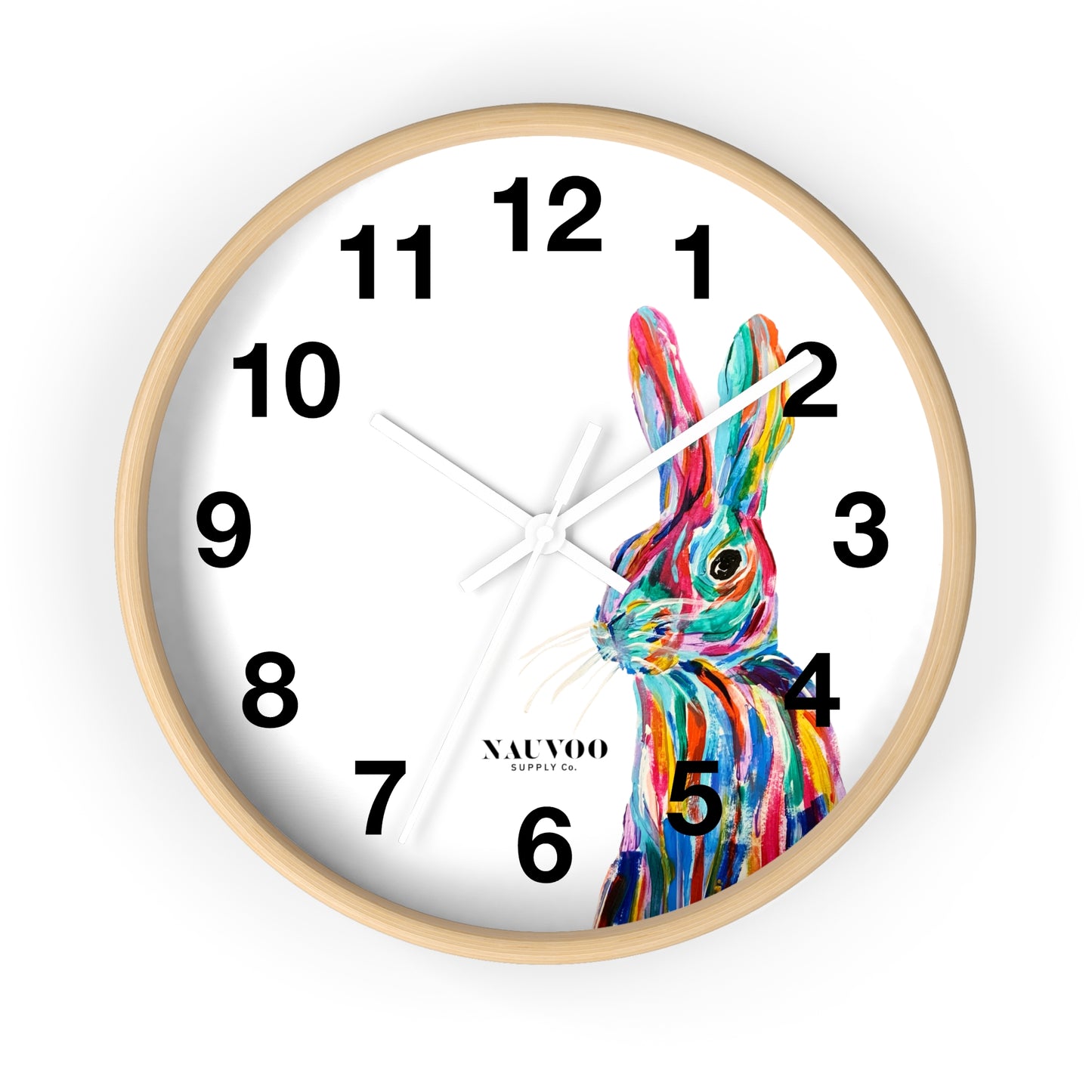 Modern Clock – Pop Color Painted Rabbit Wall clock