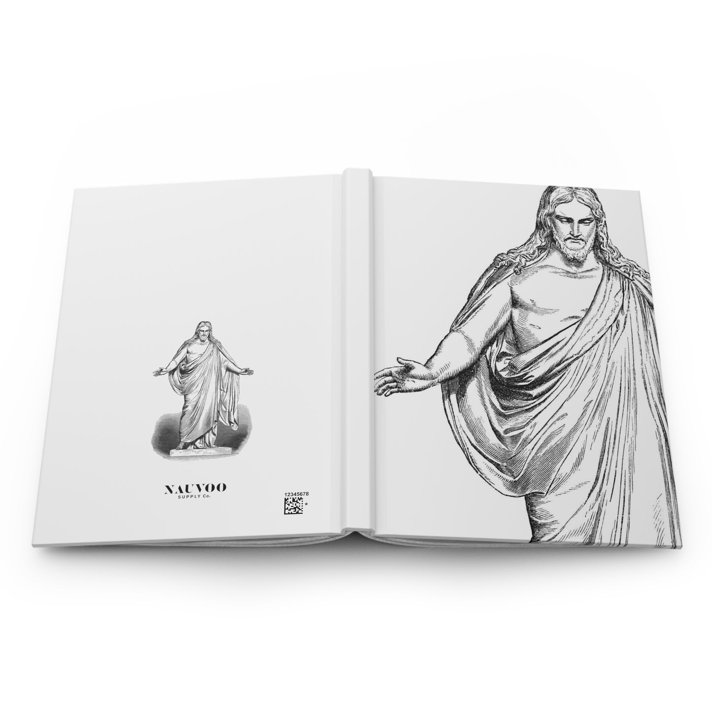 Journal With Christ - Christus Etching by Thorvaldsen Hardcover Blank Notebook
