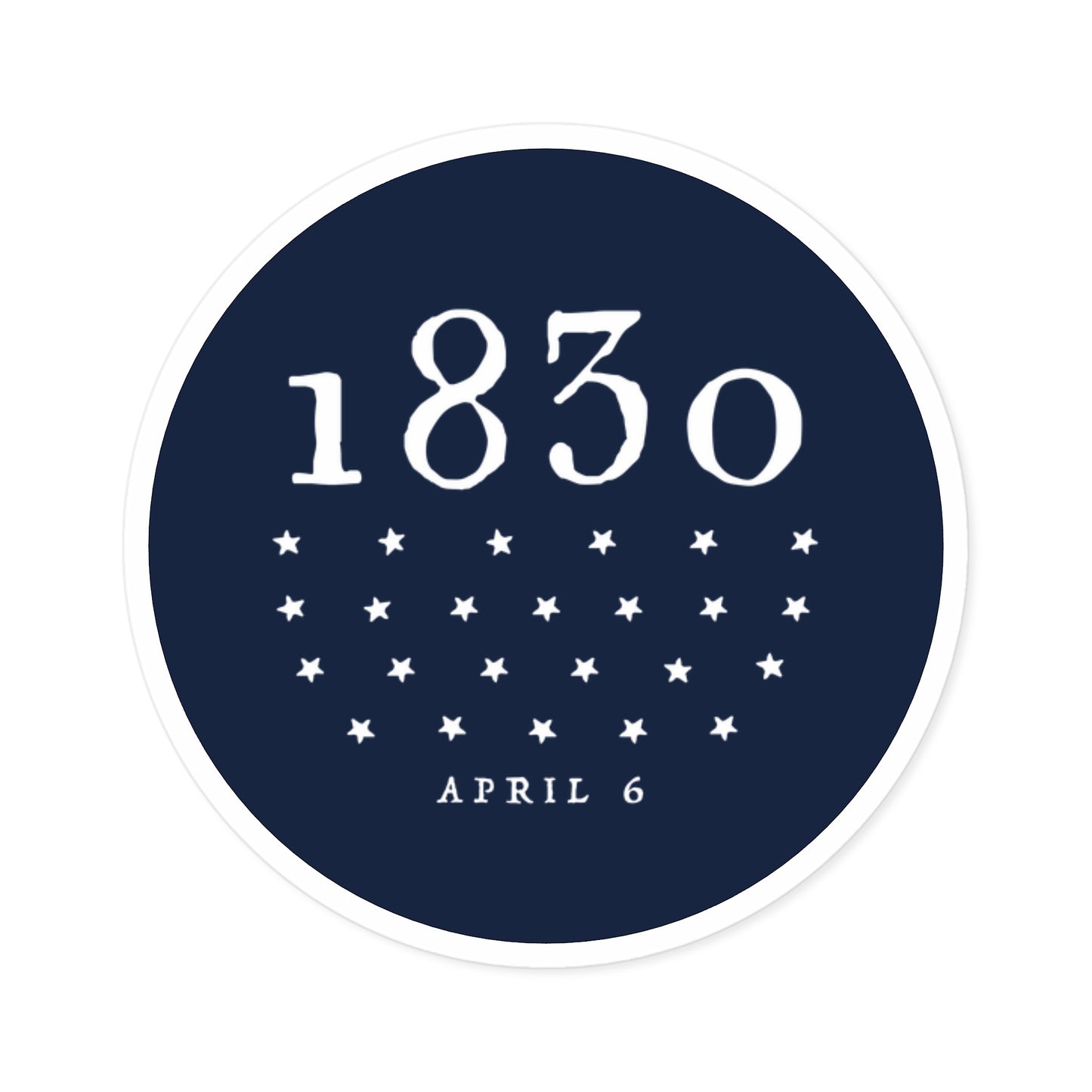 1830 Sticker - Round Indoor/Outdoor automobile decal