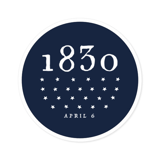 1830 Sticker - Round Indoor/Outdoor automobile decal