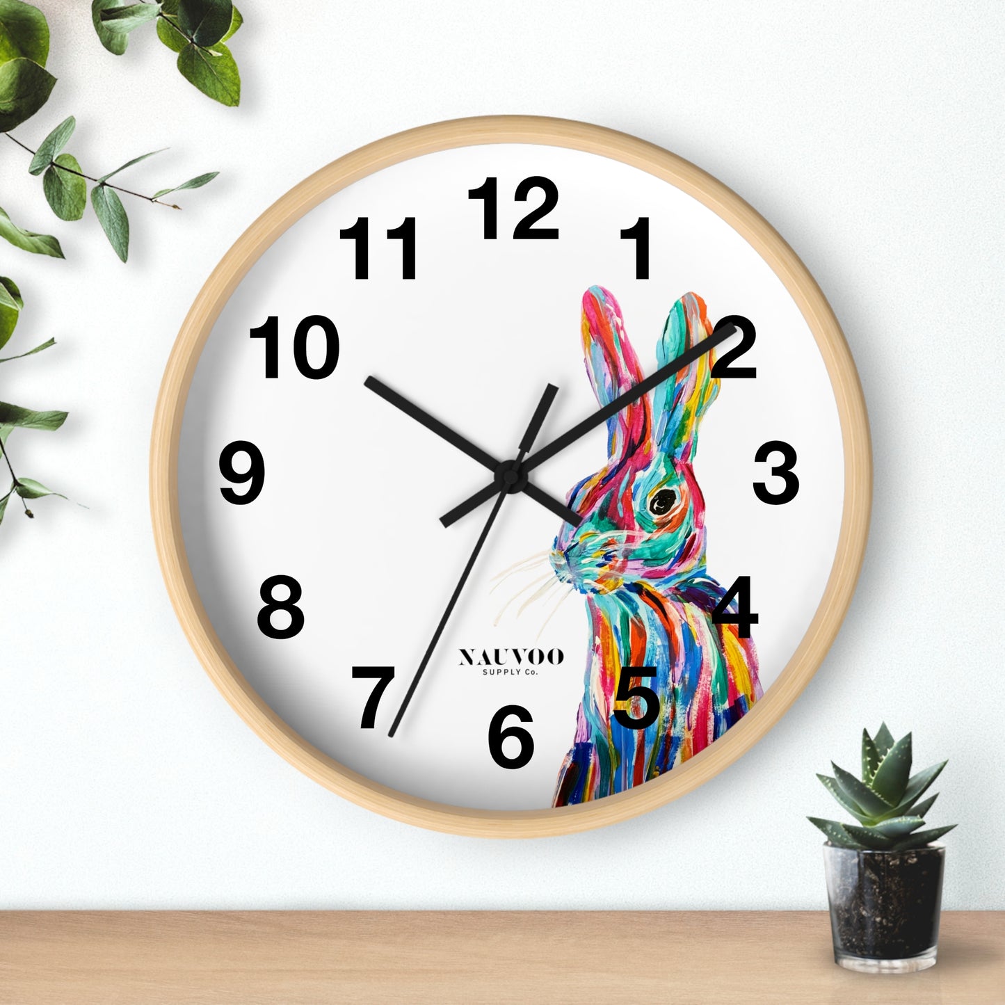 Modern Clock – Pop Color Painted Rabbit Wall clock