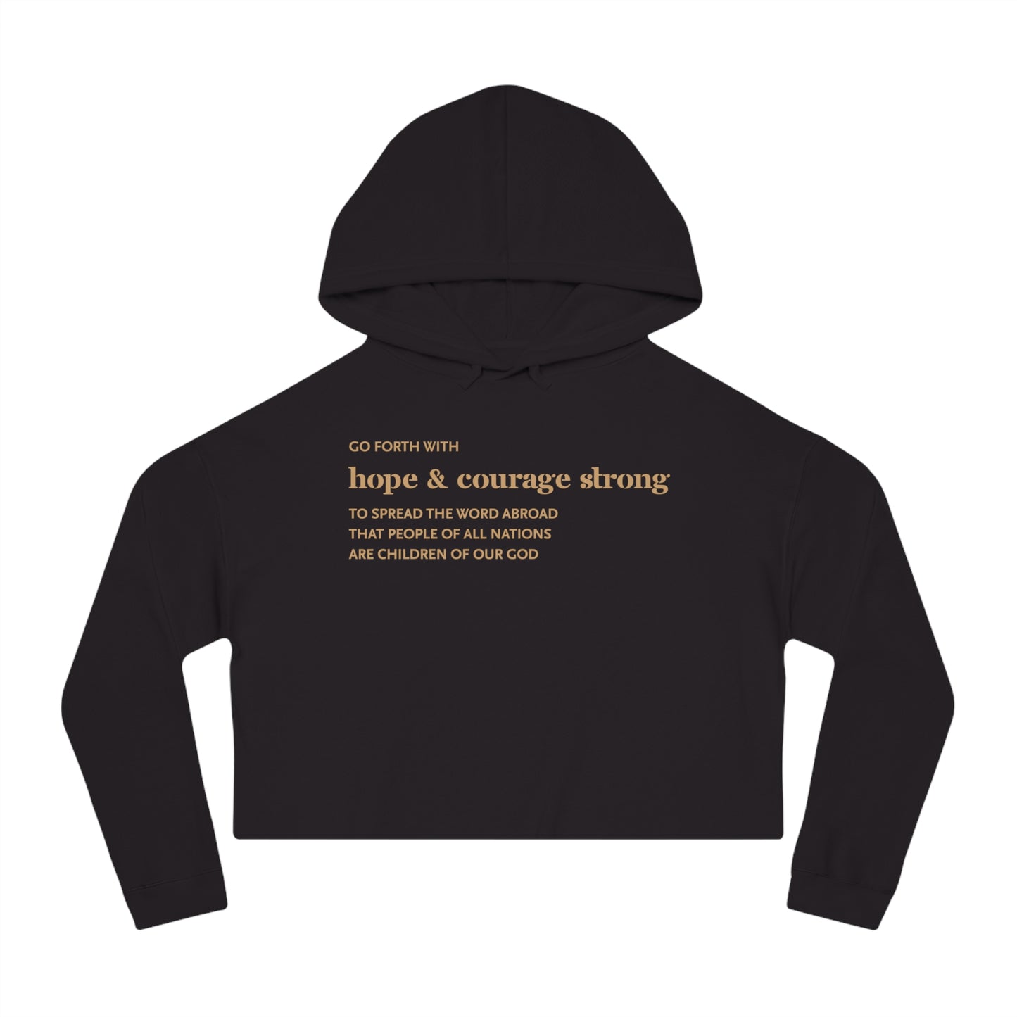 Hope & Courage Cropped Hoodie — Inspirational Women’s Cropped Hooded Sweatshirt