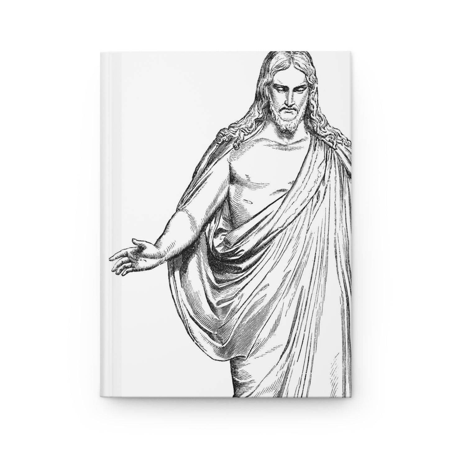 Journal With Christ - Christus Etching by Thorvaldsen Hardcover Blank Notebook