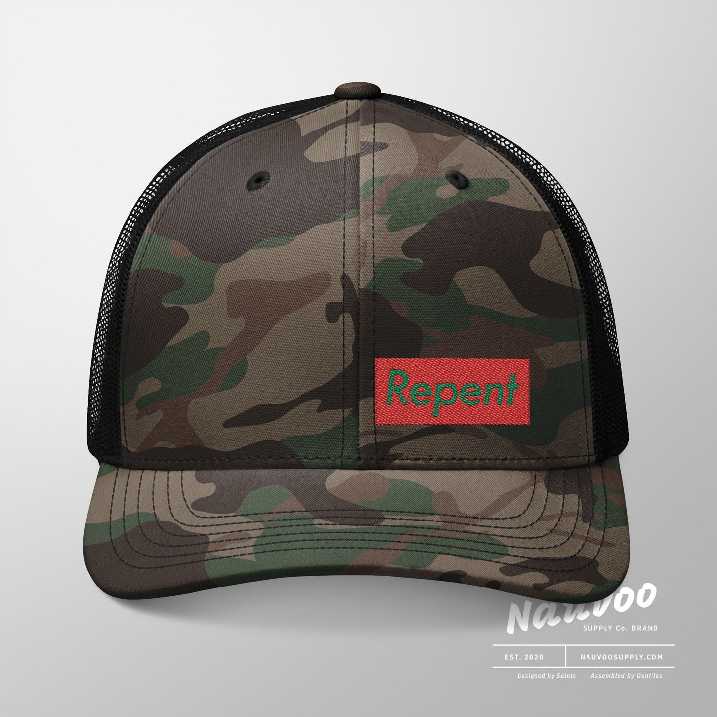 Repent - Camouflage Trucker Hat