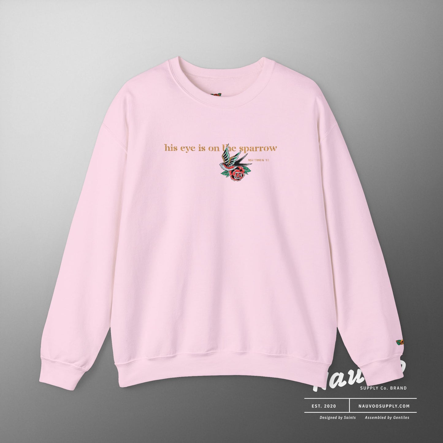 LDS Hymn “His Eye is on the Sparrow” Crew-neck Sweatshirt