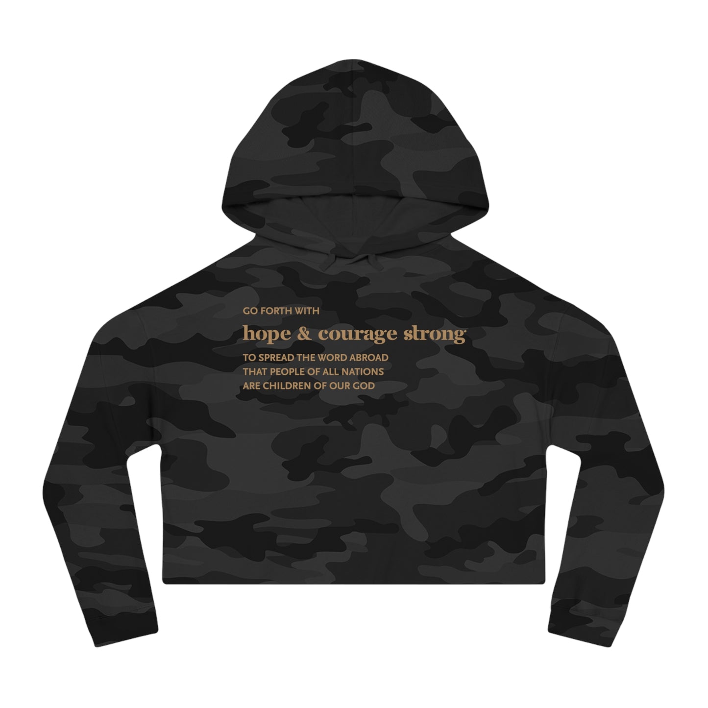 Hope & Courage Cropped Hoodie — Inspirational Women’s Cropped Hooded Sweatshirt