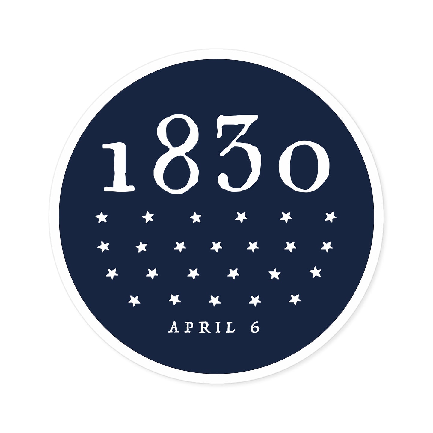 1830 Sticker - Round Indoor/Outdoor automobile decal