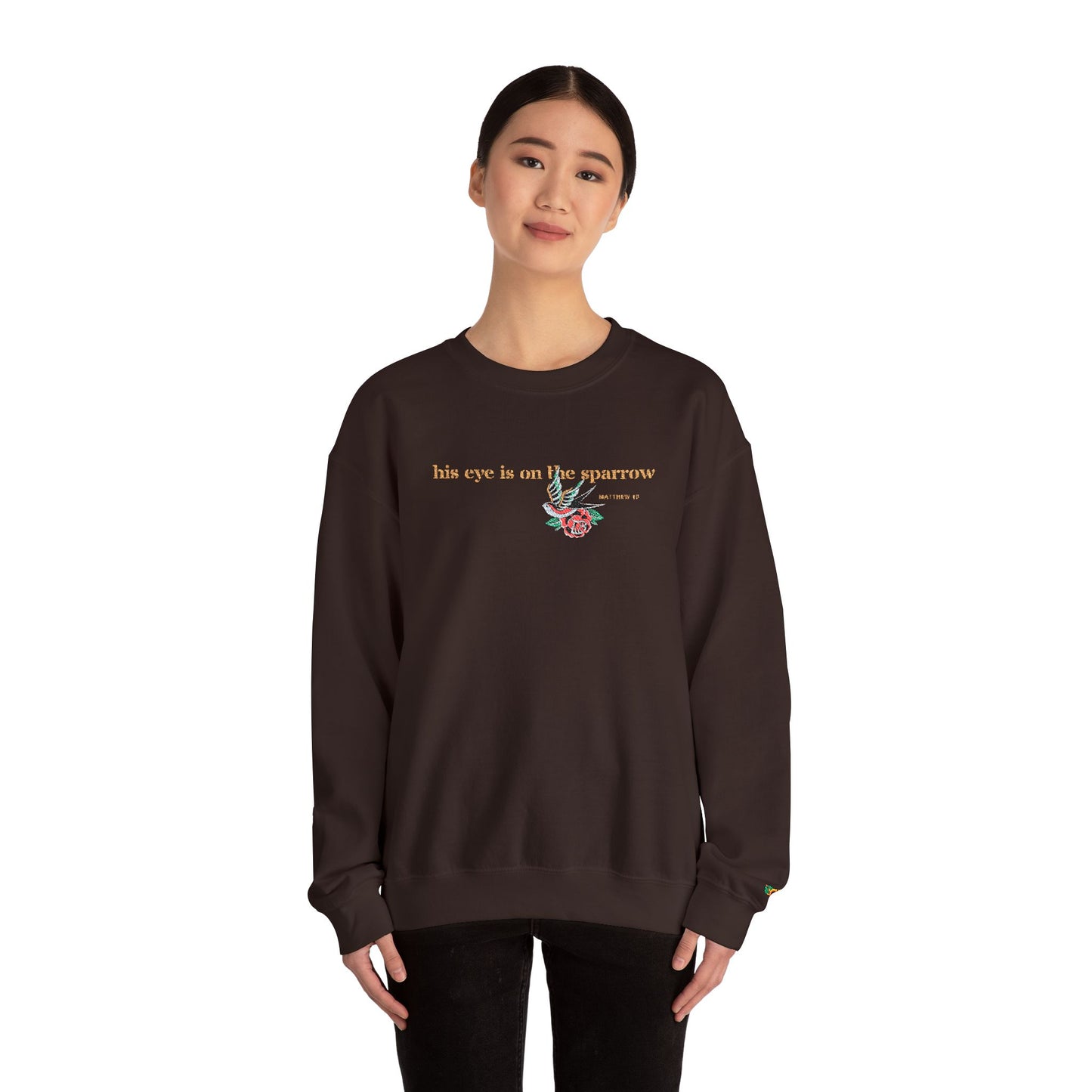 LDS Hymn “His Eye is on the Sparrow” Crew-neck Sweatshirt
