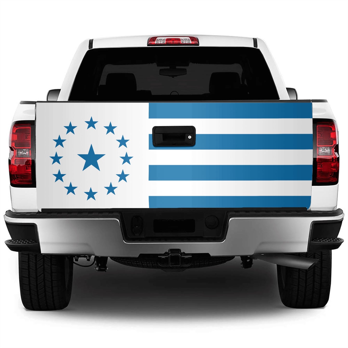 Flag of Deseret truck decal, blue truck