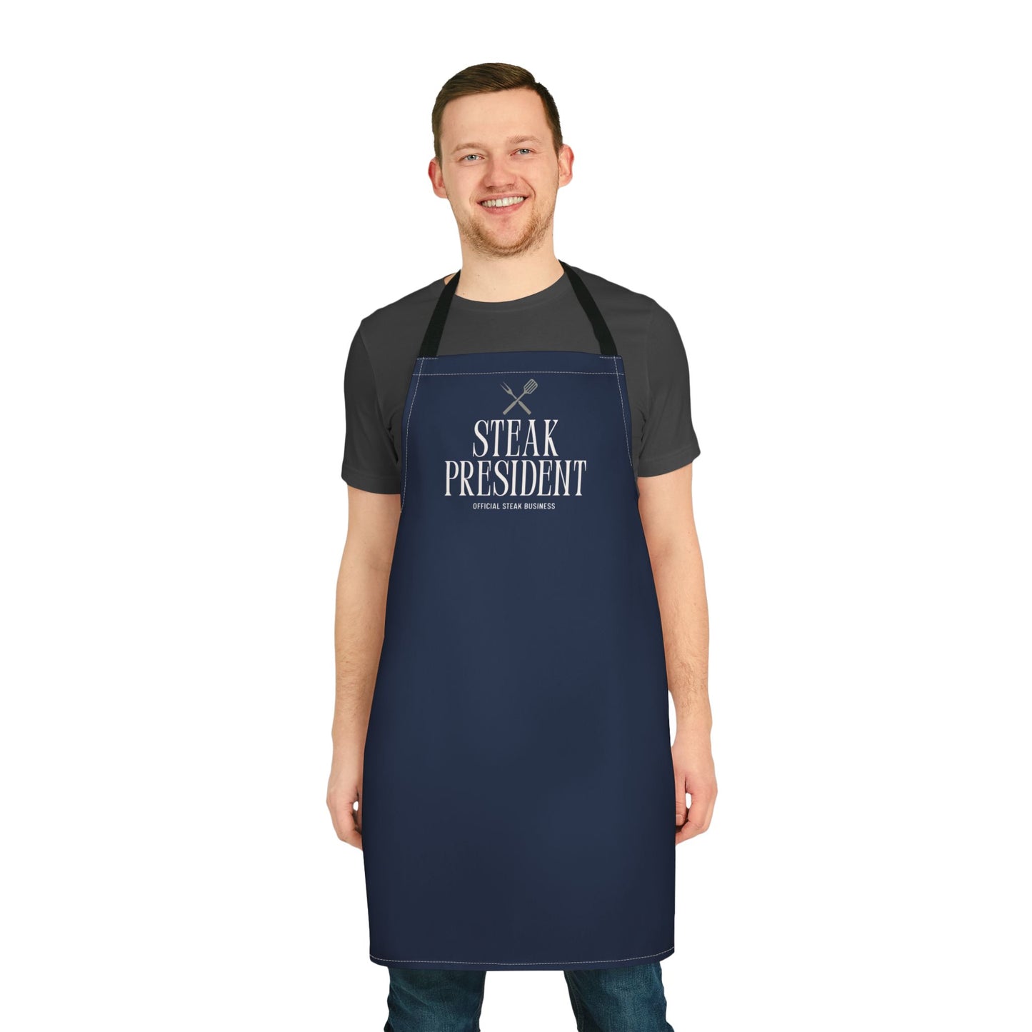 Steak President Cotton Apron – Funny Grilling Chef Barbecue Apron