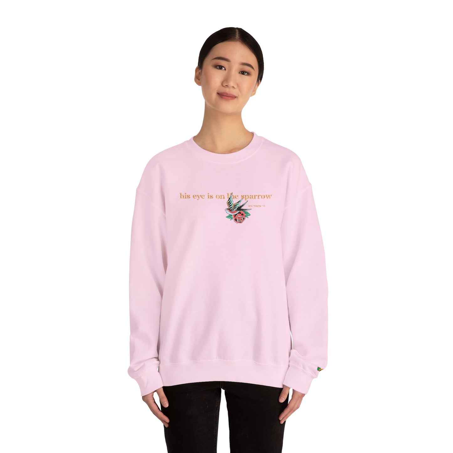 LDS Hymn “His Eye is on the Sparrow” Crew-neck Sweatshirt