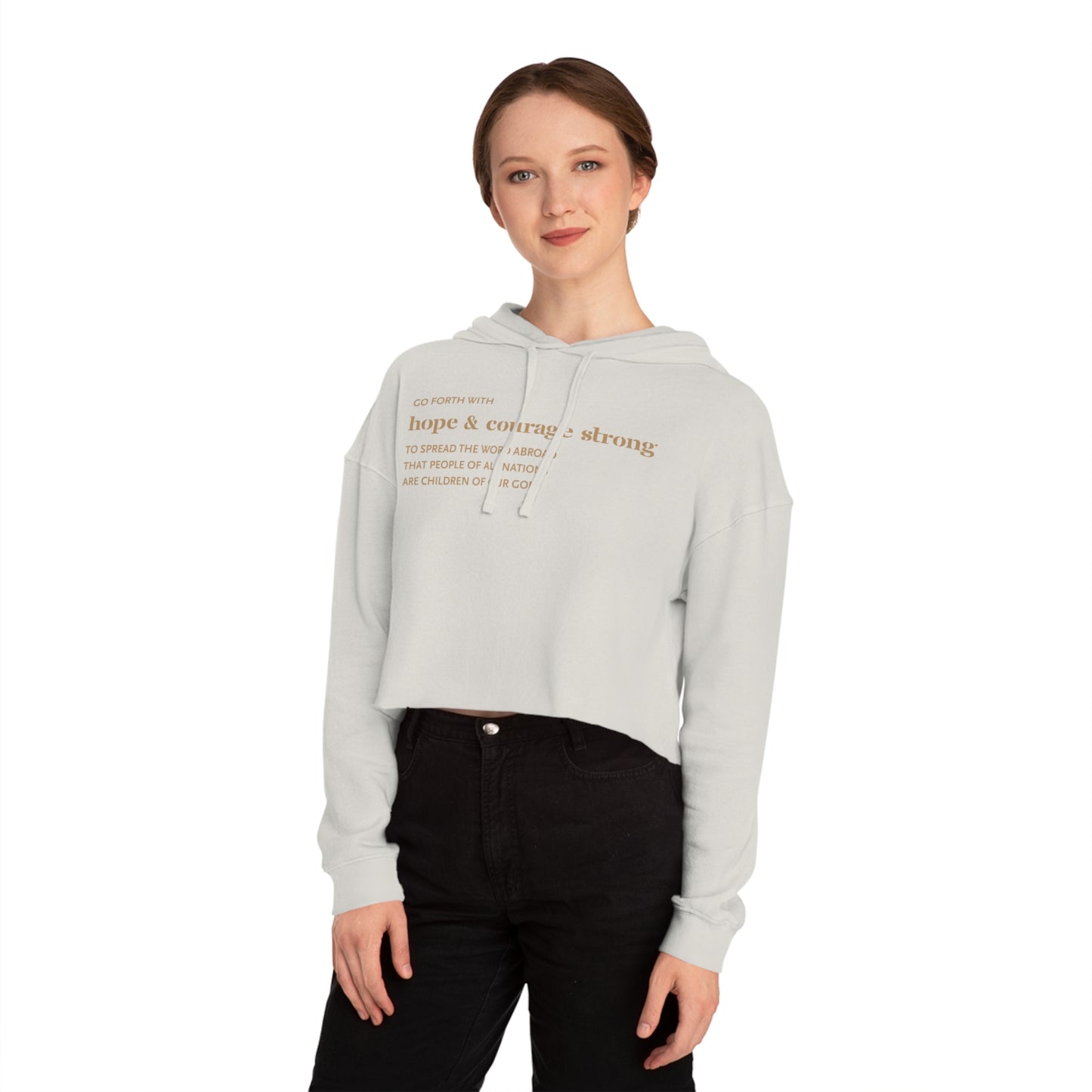 Hope & Courage Cropped Hoodie — Inspirational Women’s Cropped Hooded Sweatshirt