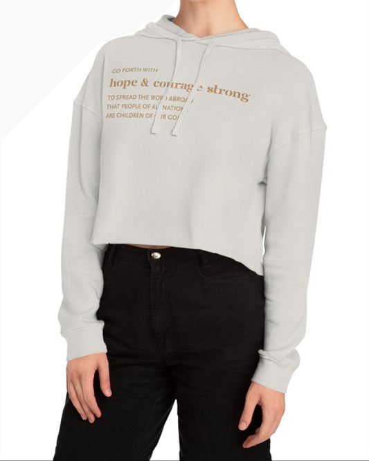Hope & Courage Cropped Hoodie — Inspirational Women’s Cropped Hooded Sweatshirt