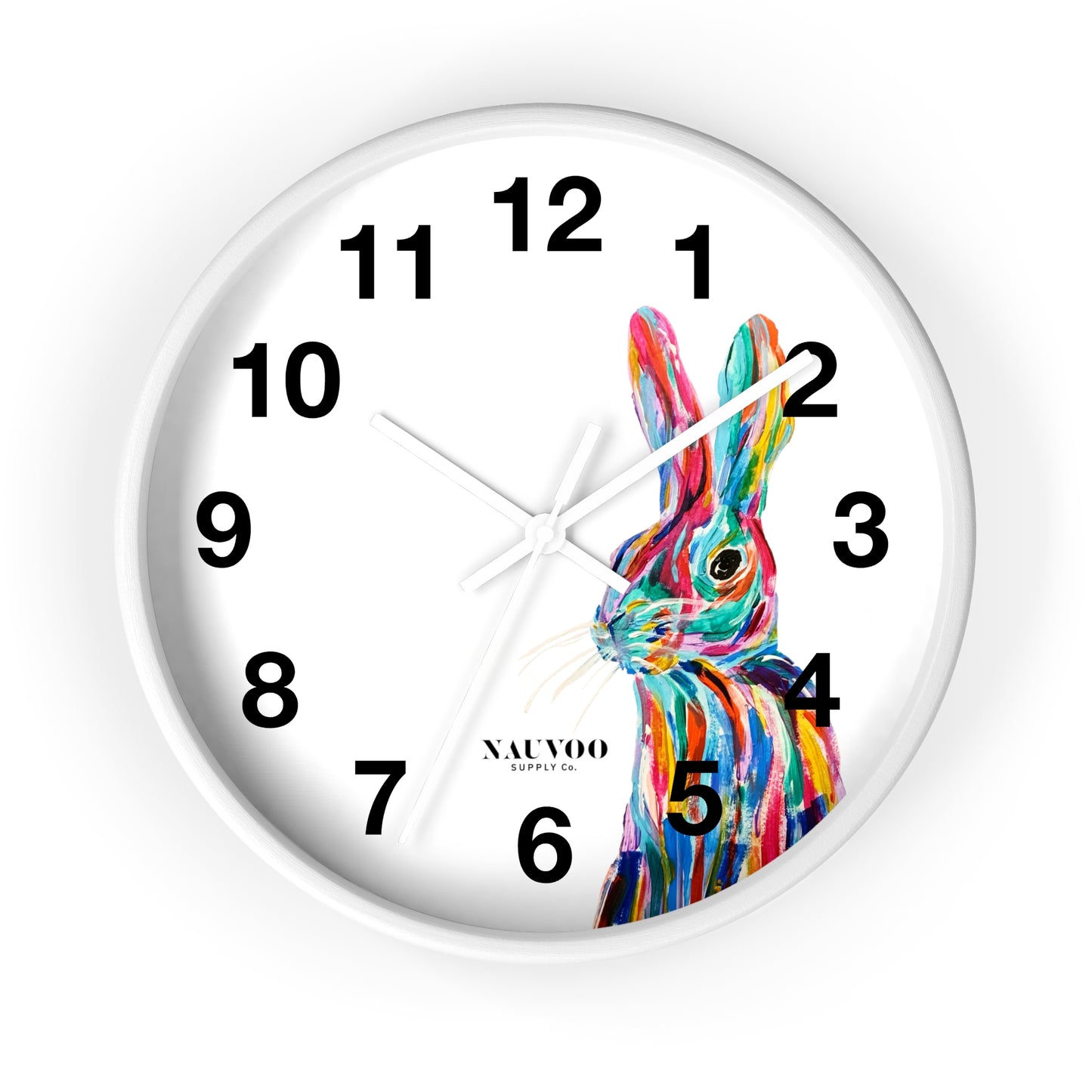 Modern Clock – Pop Color Painted Rabbit Wall clock