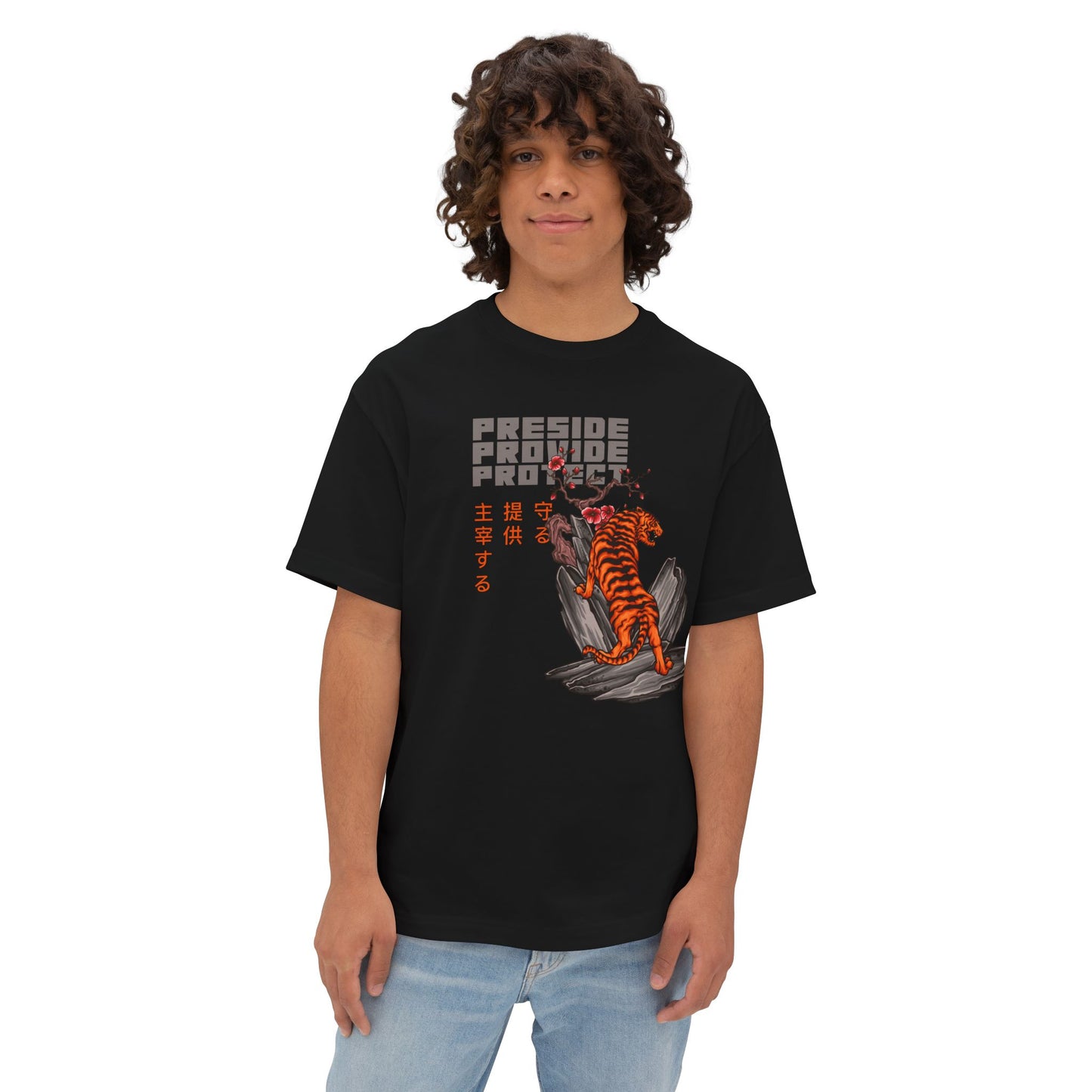 Mens Preside Provide Protect - Japanese Style Family Proclamation T-Shirt