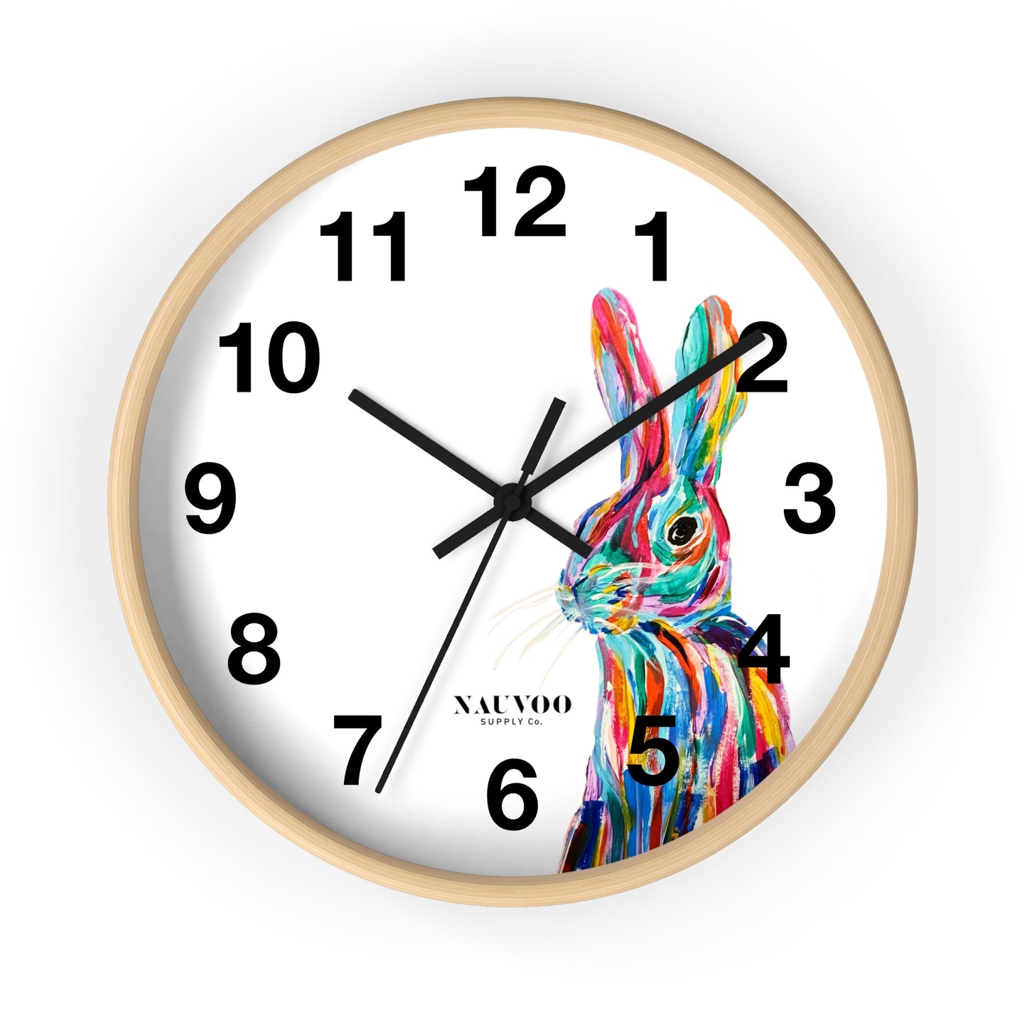 Modern Clock – Pop Color Painted Rabbit Wall clock