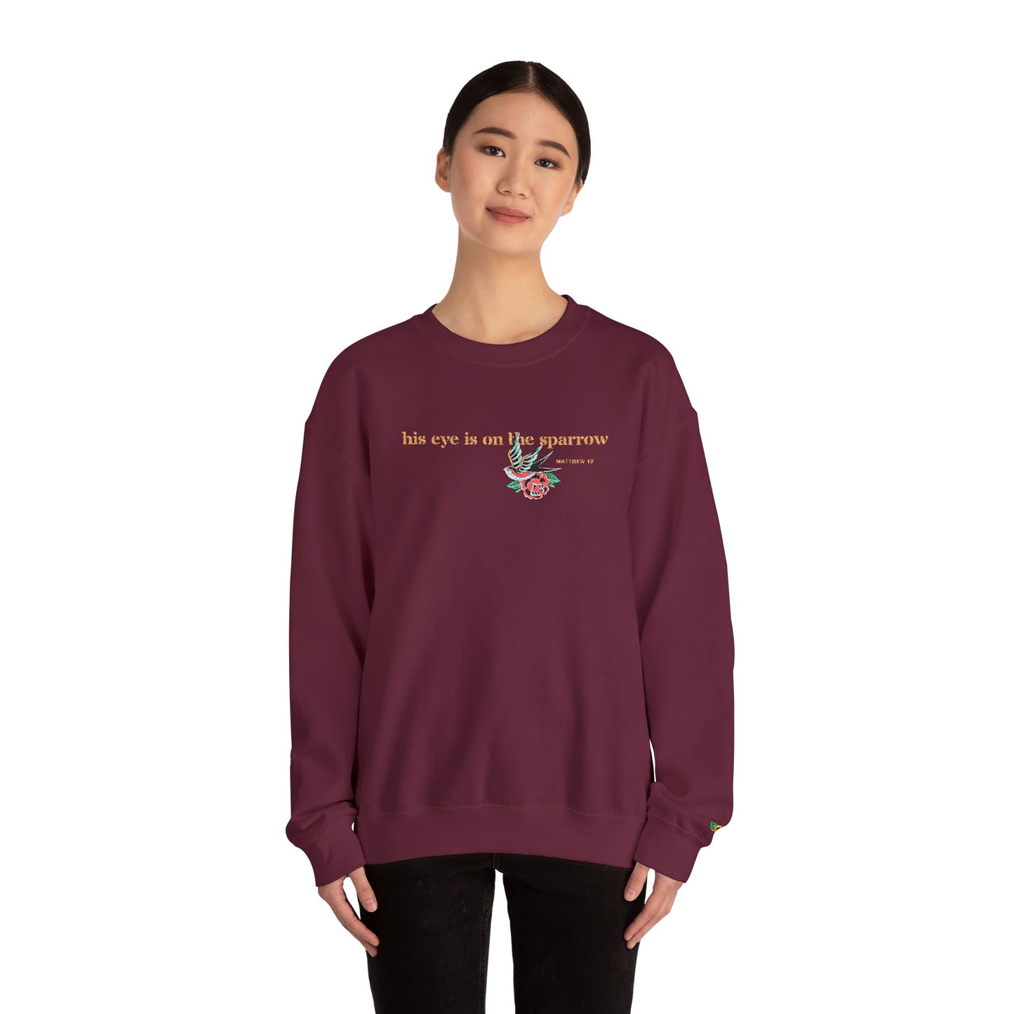 LDS Hymn “His Eye is on the Sparrow” Crew-neck Sweatshirt