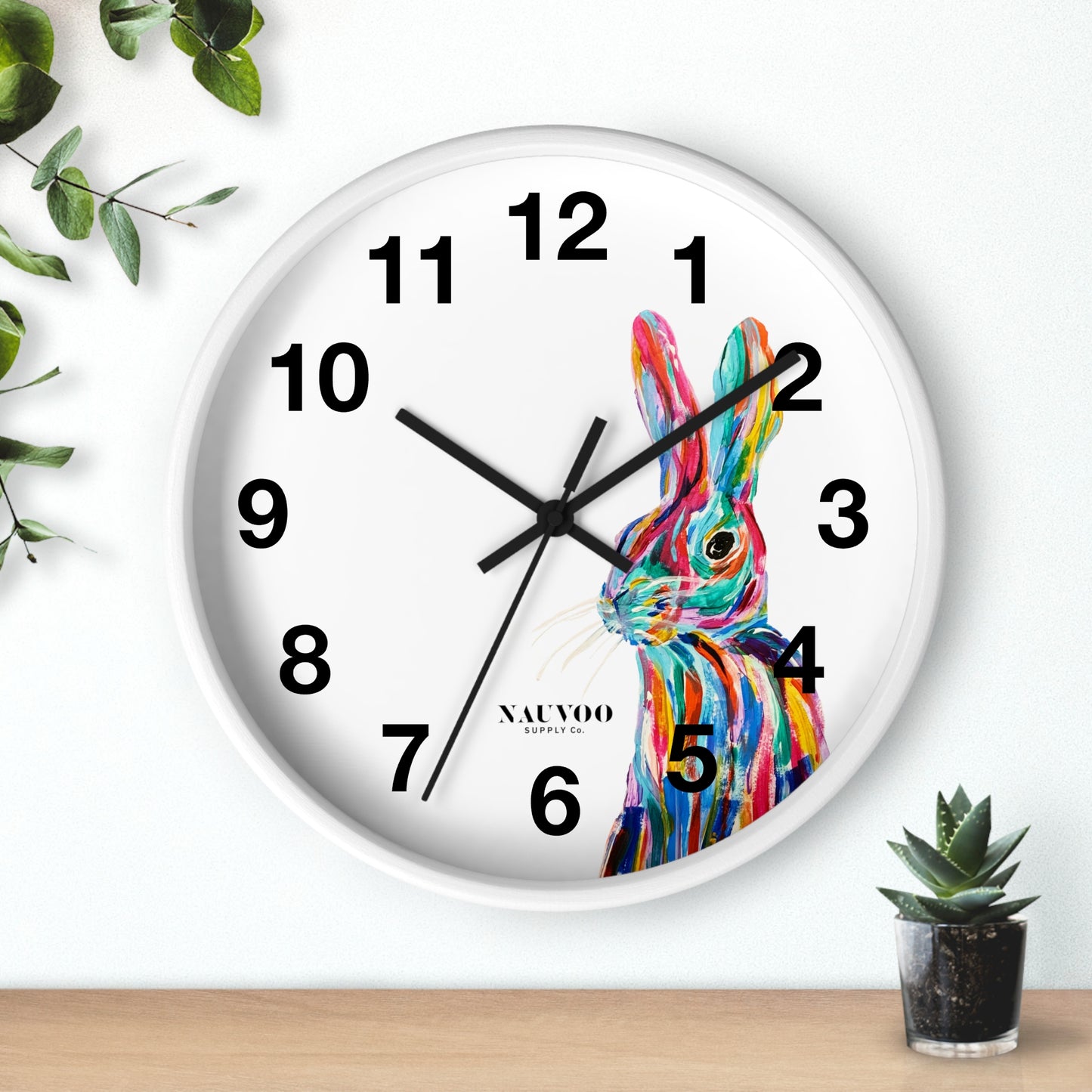 Modern Clock – Pop Color Painted Rabbit Wall clock