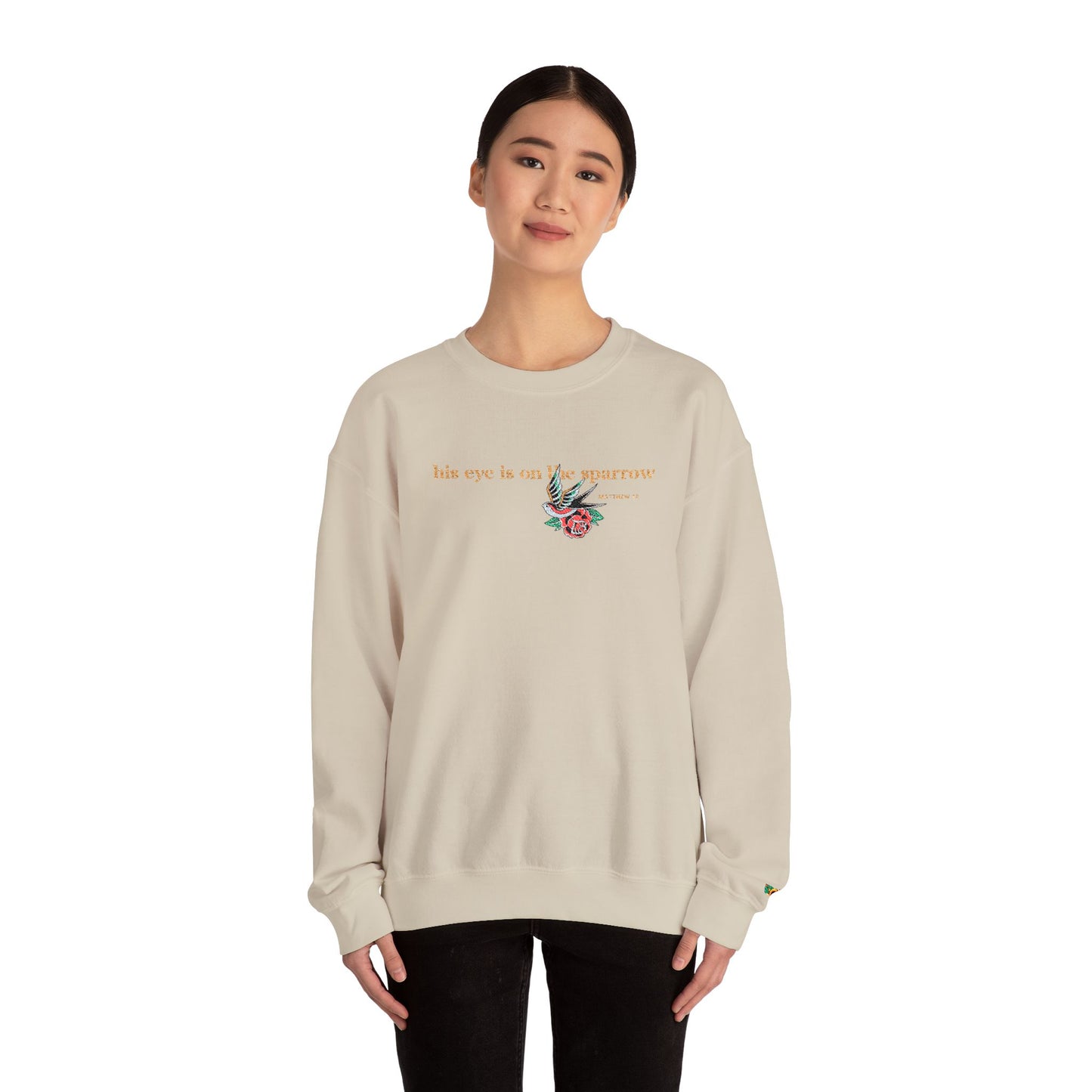 LDS Hymn “His Eye is on the Sparrow” Crew-neck Sweatshirt