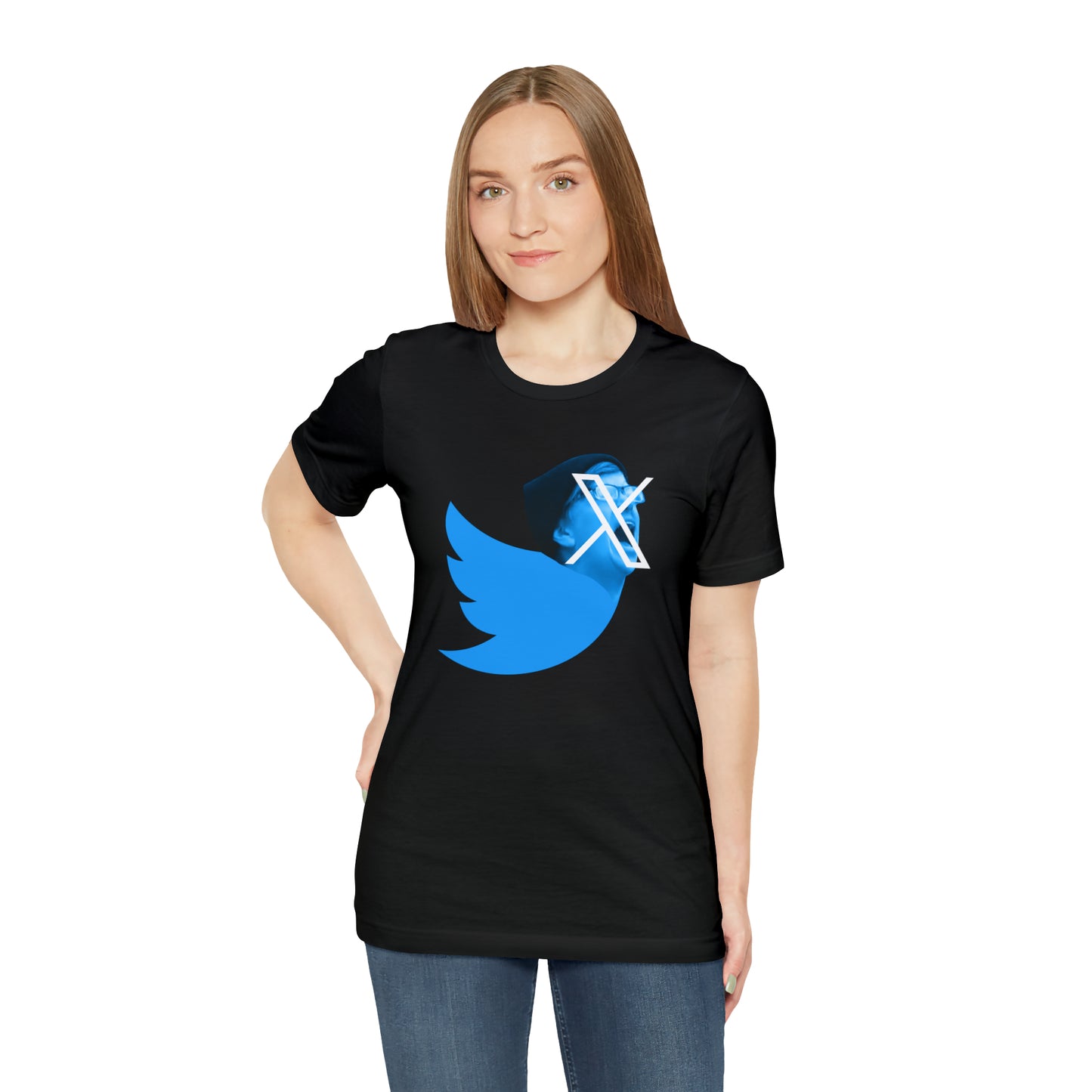 Funny Twitter X Logo Shirt - Elon Musk New Twitter X Logo - Cotton T-shirt