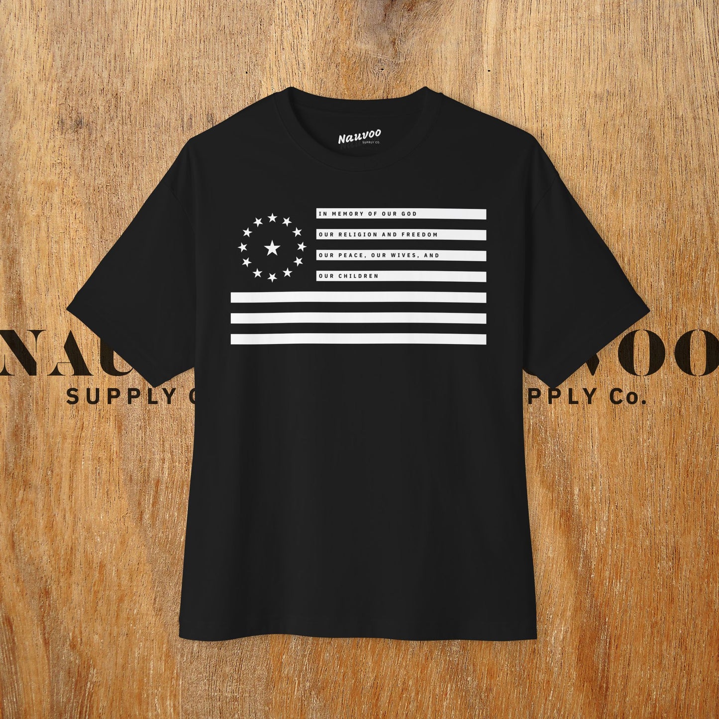 American Title of Liberty Flag Oversized Boxy Tee